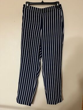 J. Crew Navy and White Striped Pants